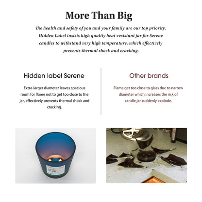 Hidden Label Large Scented Candle | 30oz 3-Wick Amber Wood & Jasmine