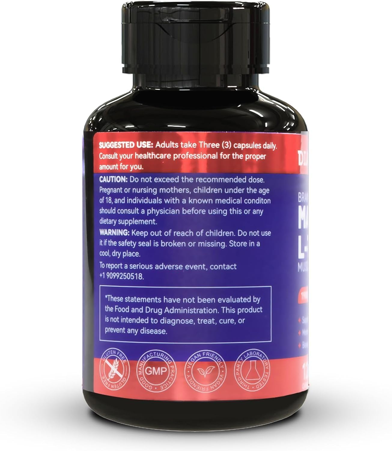 Magnesium L-Threonine, High Absorption Magnesium Supplement,1900mg Magnesium Threonine, Gluten Free, Non-GMO,180 Vegan Capsules