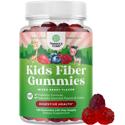 High Prebiotic Fiber Gummies for Kids - 120 Count | Chicory Root, Non-GMO & Vegan