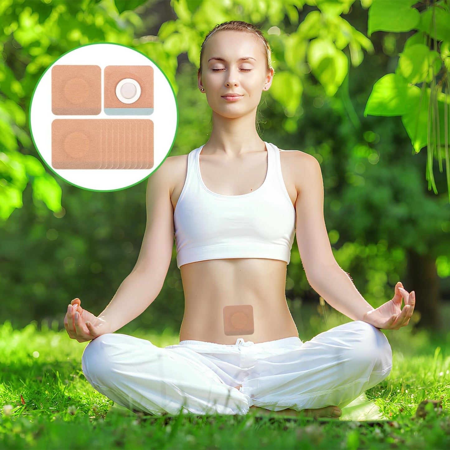 Belly Button Castor Oil Patch - 100 Pcs Disposable Pack Wraps, Organic Cotton Self-Adhesive