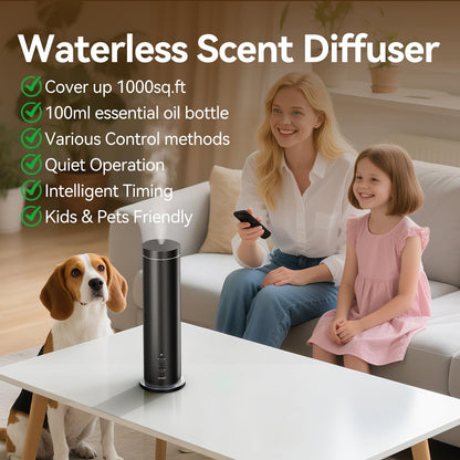 Hijoc Waterless Bluetooth Diffuser – 300ml Starter Kit for Home & Office (Black)