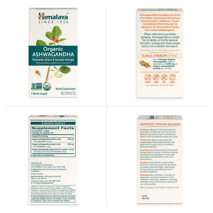 Himalaya Organic Ashwagandha Root - 90 Day Supply | Stress & Adrenal Support