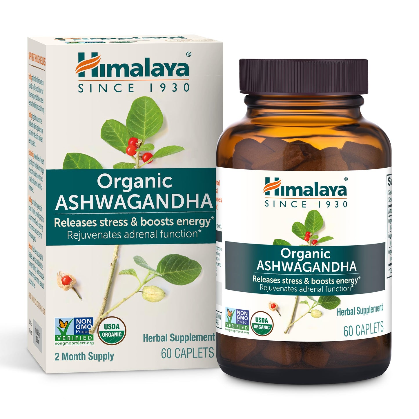 Himalaya Organic Ashwagandha Root – 60 Day Supply | Adrenal Support