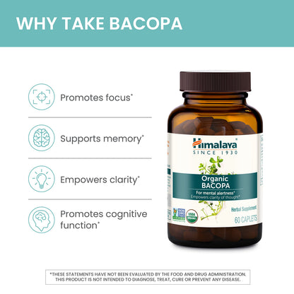 Himalaya Bacopa Monnieri Nootropic – Organic Mind Support, 750 mg, 60 Caplets