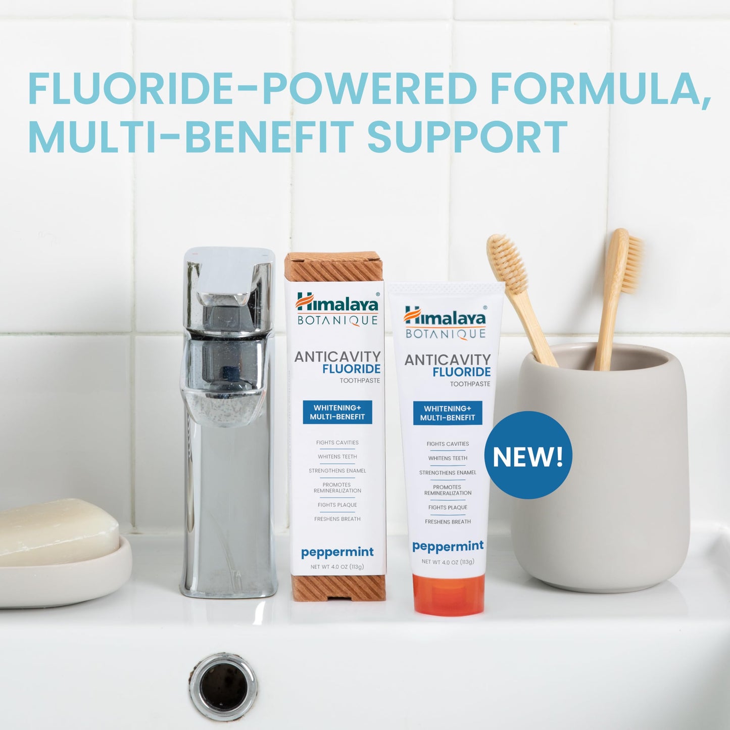 Himalaya Botanique Anticavity Fluoride Toothpaste - Enamel Strength & Remineralization (4 oz)