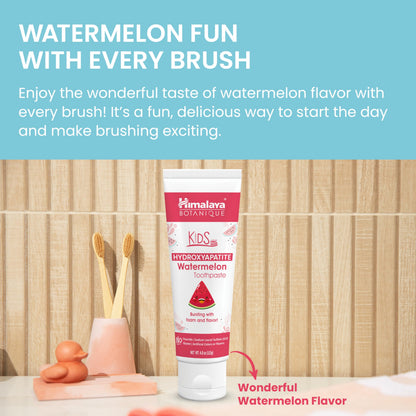 Himalaya Botanique Kids Hydroxyapatite Toothpaste – Watermelon Flavor, Fluoride-Free, Vegan, Gluten-Free 4 oz