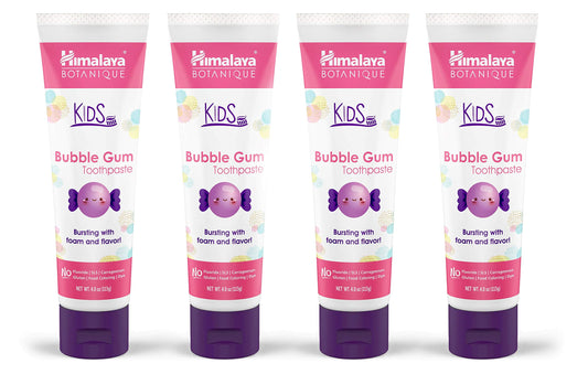 Himalaya Botanique Kids Toothpaste – Herbal, Fluoride Free, Bubble Gum (4 Pack)