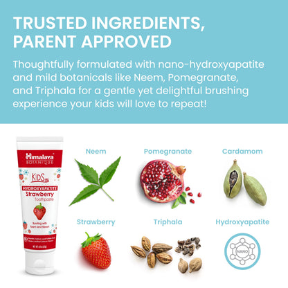 Himalaya Botanique Kids Hydroxyapatite Toothpaste – Strawberry, 4 oz, Fluoride-Free