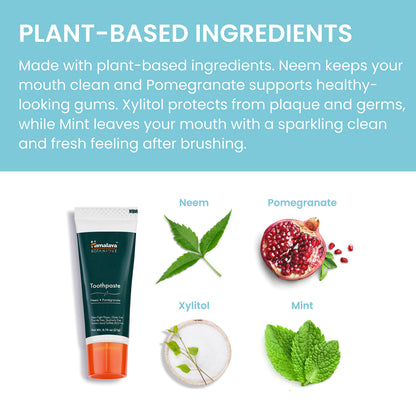 Himalaya Botanique Neem & Pomegranate Travel Toothpaste – Fluoride Free, SLS Free, Vegan, Gluten Free, Mint – 0.74 oz Travel Size (Pack of 20)