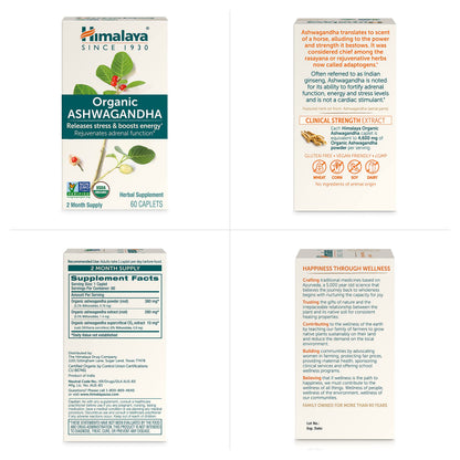 Himalaya Organic Ashwagandha Root – 120 Day Supply | Stress Relief & Energy Support