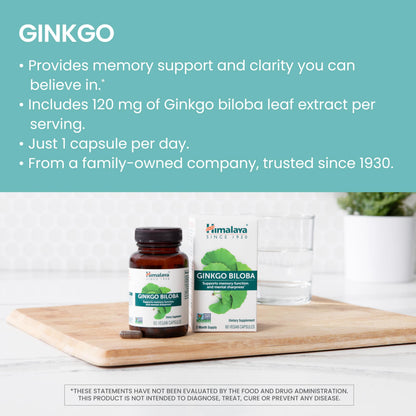 Himalaya Ginkgo Biloba 120 mg | 60 Day Supply | Memory & Focus Support