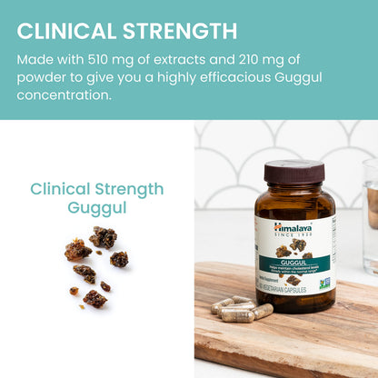 Himalaya Guggul - Cholesterol Support (LDL, HDL & Triglycerides) 750 mg, 60 Vegetarian Capsules, 1 Month Supply, 2 Pack