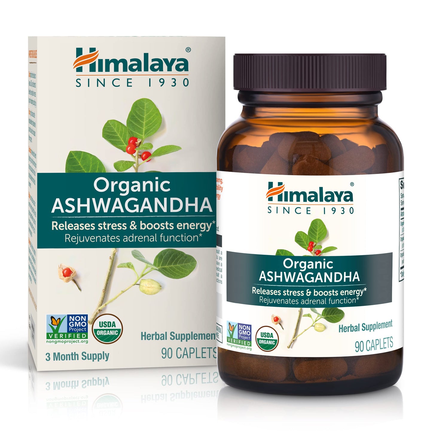 Himalaya Organic Ashwagandha Root - 90 Day Supply | Stress & Adrenal Support
