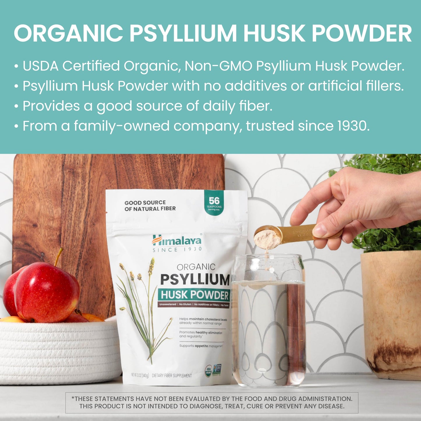 Himalaya Organic Psyllium Husk Powder – Daily Fiber, 12 oz