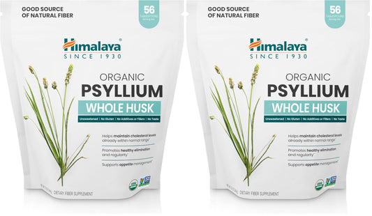 Himalaya Organic Psyllium Whole Husk – 2-Pack, 56 Tbsp, Unflavored, USDA Organic, Non-GMO Fiber Supplement
