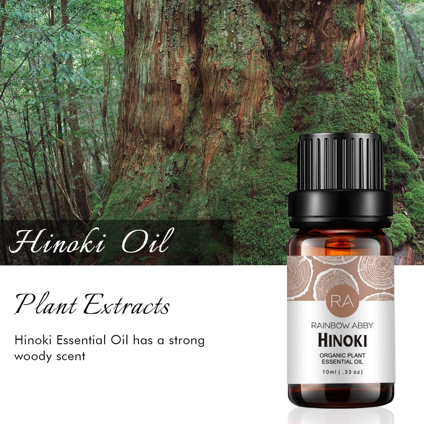 2-Pack Hinoki Essential Oil – 100% Pure Organic Hinoki Oil for Diffuser, Aroma, Massage & Skin Care (2x10ml)