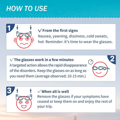 Hion Kids Anti-Motion Sickness Smart Glasses (3-8 Years) – Ultra-Light Travel Glasses for Nausea Relief (White)