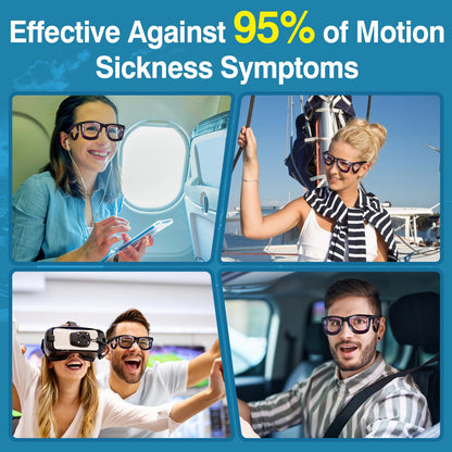 Hion 2 Pairs Adult Anti-Motion Sickness Smart Glasses – Ultra-Light Portable (White+Black)