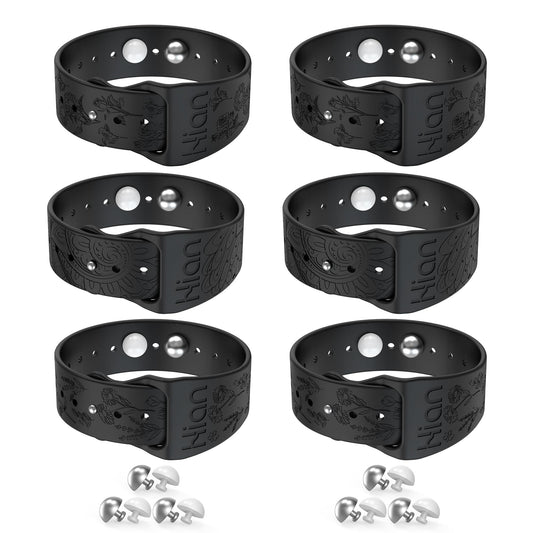 Hion Motion Sickness Bands – 3-Pair Sea Sickness Wristbands (Black) for Nausea, Travel & Morning Sickness