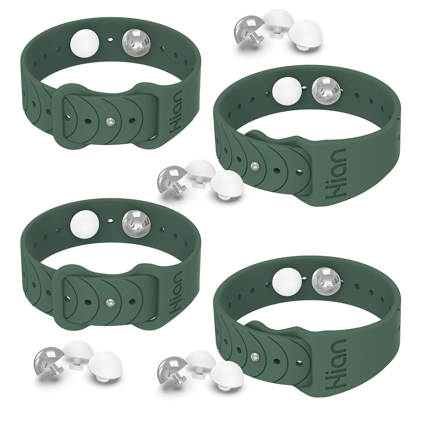 Hion Motion Sickness Bands – Anti-Nausea Acupressure Wristbands (2 Pairs, Pine Green)