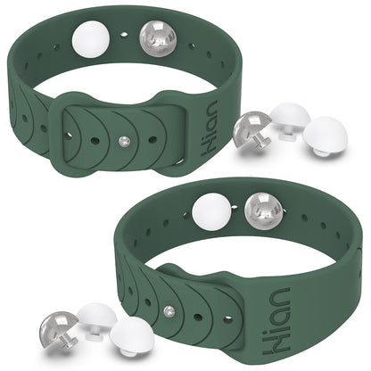 Hion Motion Sickness Wristbands (1 Pair) – Acupressure Anti-Nausea Bands for Travel, Morning Sickness, Pregnancy Nausea – Pine Green