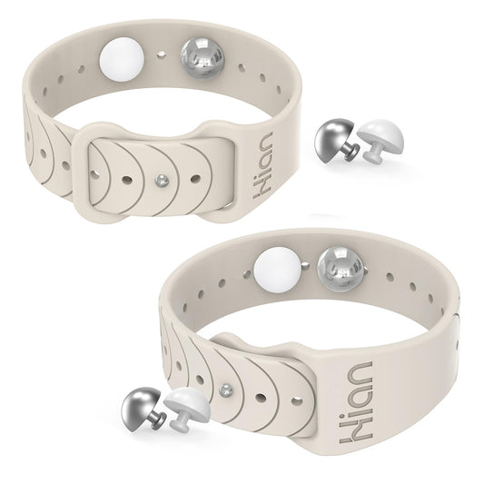 Hion Motion Sickness Bracelets – Acupressure Wristbands for Nausea (1 Pair, Starlight)
