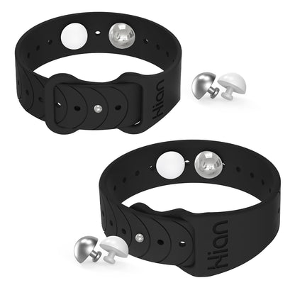 Hion Motion Sickness Bracelets – Nausea Relief Wristbands for Travel & Morning Sickness (1 Pair, Black)