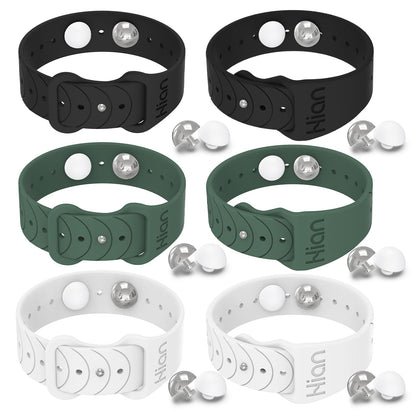 Hion Motion Sickness Bracelets – Acupressure Wristbands for Travel, Morning Sickness & Nausea Relief | 3 Pairs (Black, White, Green)