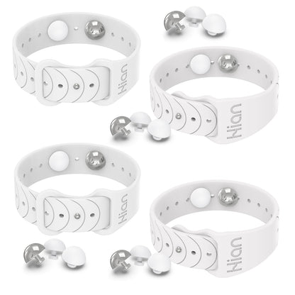 Hion Motion Sickness Bracelets – Sea Sickness Wristbands for Travel, Morning Sickness & Nausea (2 Pairs, White)
