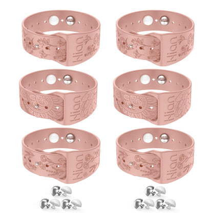 Hion Motion Sickness Bracelets – 3 Pairs Pink Sea Sickness Wristbands with Acupressure Beads