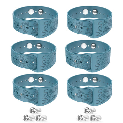 Hion Motion Sickness Bracelets – 3 Pairs Blue Sea Sickness Wristbands | Acupressure Nausea Bands