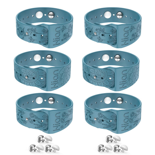 Hion Motion Sickness Bracelets – 3 Pairs Blue Sea Sickness Wristbands | Acupressure Nausea Bands