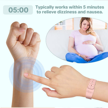 Hion Motion Sickness Bracelets — Acupressure Wristbands (3 Pairs: Black Blue White)