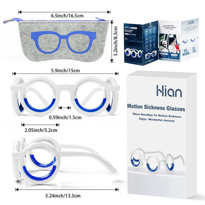 Hion Motion Sickness Glasses – Drug-Free Travel Sickness Relief (Blue)