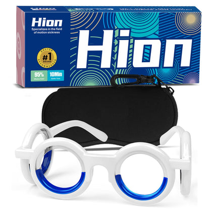 Hion Motion Sickness Glasses – Ultra-Light, Drug-Free Relief for Cars, Sea & Air Travel
