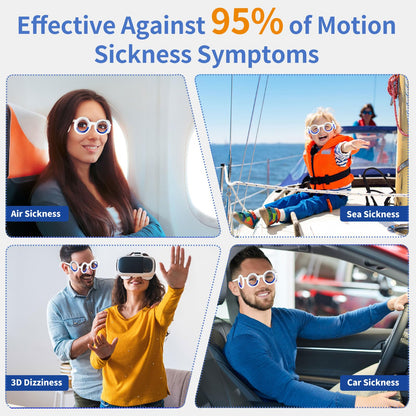 Hion Motion Sickness Glasses - Ultra-Light, Travel-Ready Relief for Carsickness, Seasickness & Airsickness (New-Red)