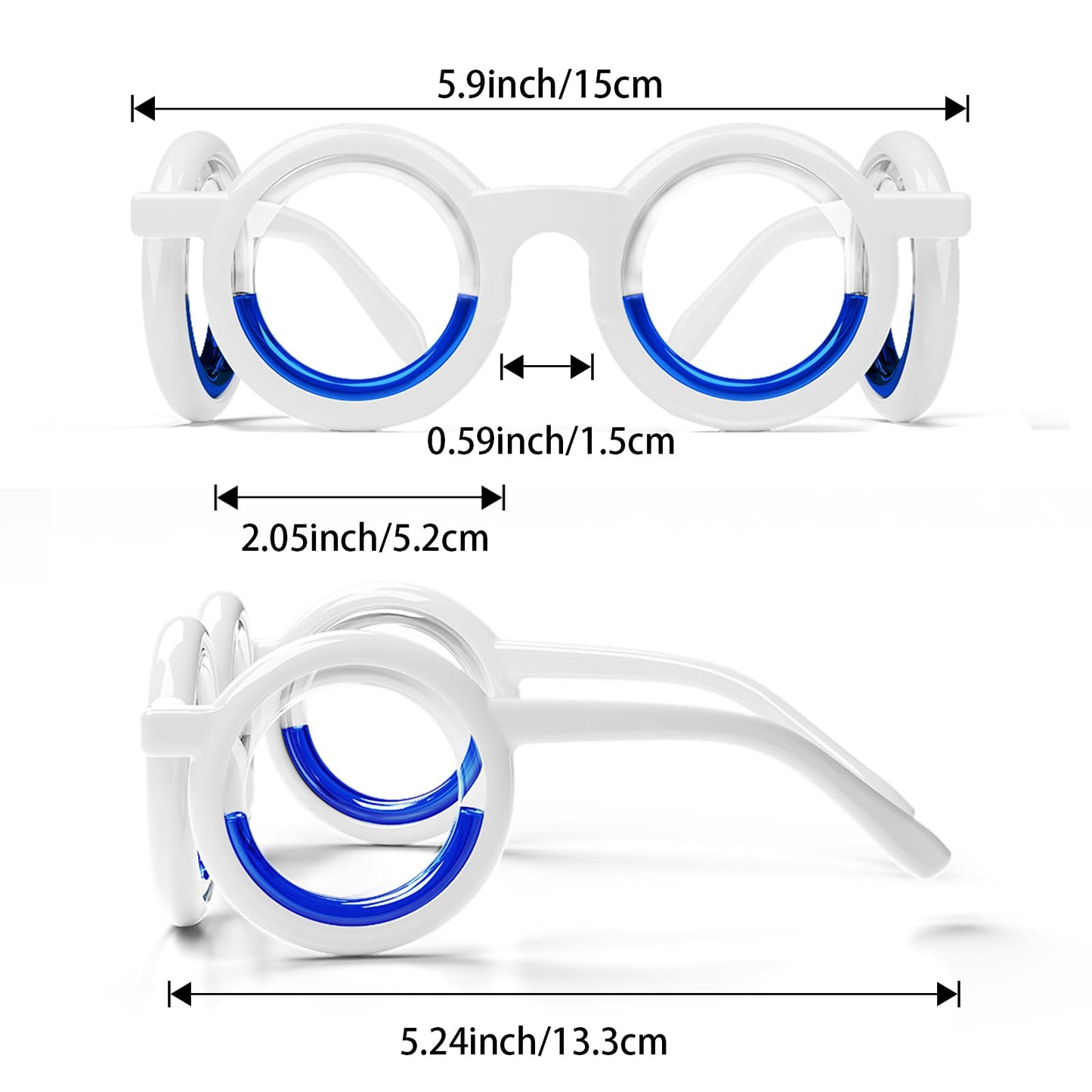 Hion Motion Sickness Glasses – Ultra-Light No-Lens Liquid Glasses for Cars, Air, Sea Travel (2 Pairs)