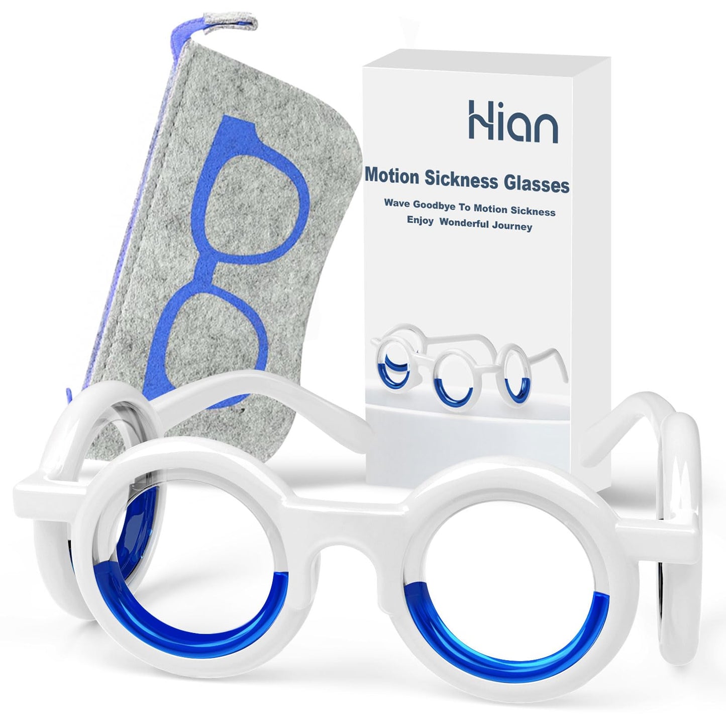 Hion Motion Sickness Glasses – Drug-Free Travel Sickness Relief (Blue)