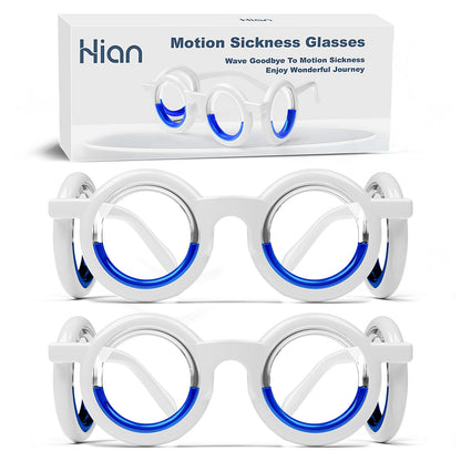 Hion Motion Sickness Glasses – Ultra-Light No-Lens Liquid Glasses for Cars, Air, Sea Travel (2 Pairs)