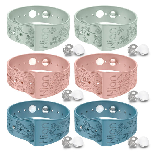 Hion Motion Sickness Wristbands – 3 Pairs Acupressure Nausea Bands (Beryl, Pink, Blue)
