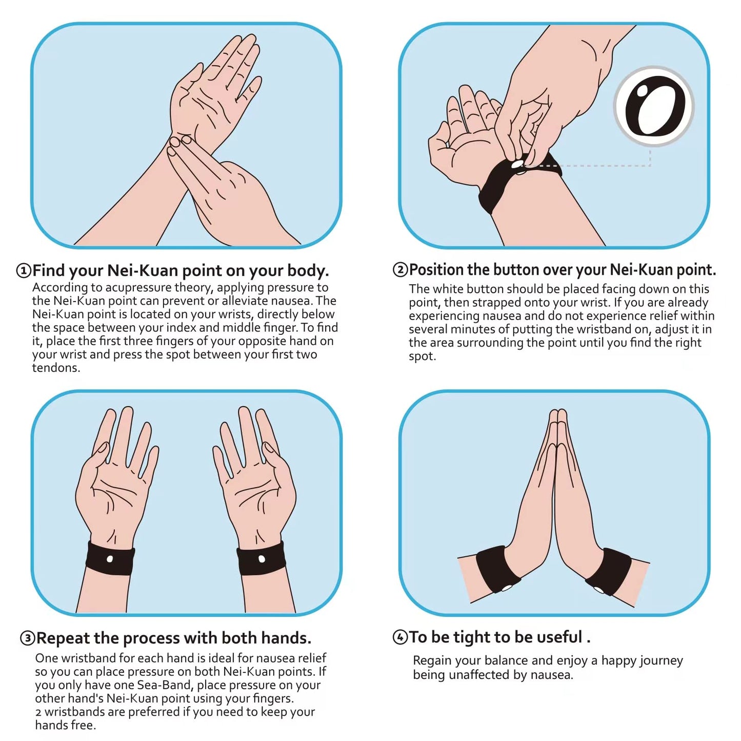 HIONXMGA 6 Pairs Motion Sickness Bands – Natural Acupressure Wristbands for Travel Nausea Relief