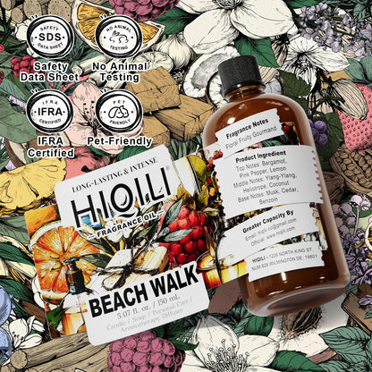 HIQILI Beach Walk Fragrance Oil - 5.07 Fl Oz for Diffuser, Candle & Soap