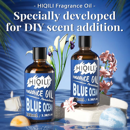 HIQILI Blue Ocean Fragrance Oil 100ml | Diffuser, Car Freshies, Candle & Soap Making