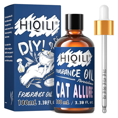 HIQILI Cat Allure Essential Oil 100ml | Fresh Fragrance for Aromatherapy, Diffusers, Candles & Soap