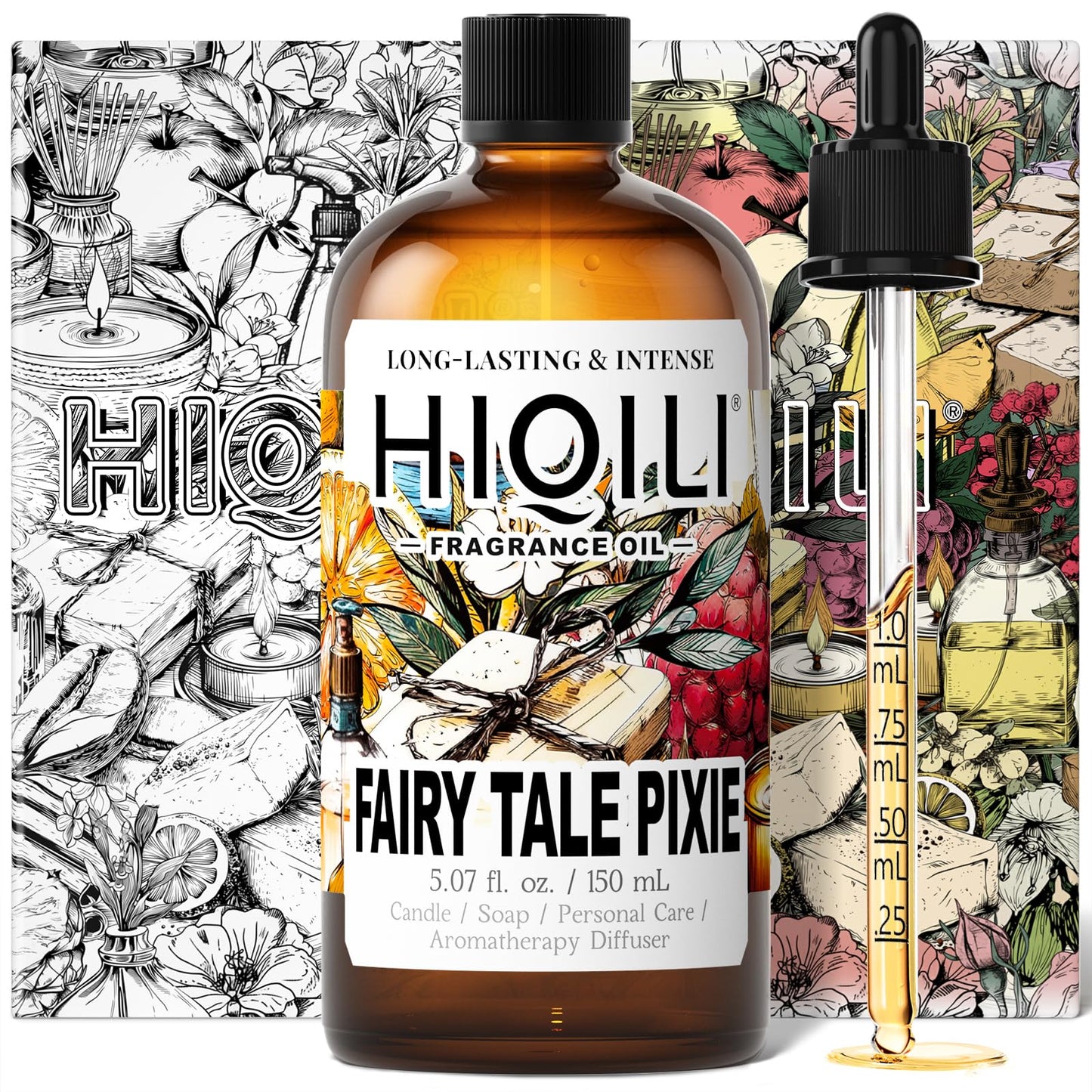 HIQILI Fairy Tale Pixie Fragrance Oil – Peach & Lemon, 5.07 Fl Oz