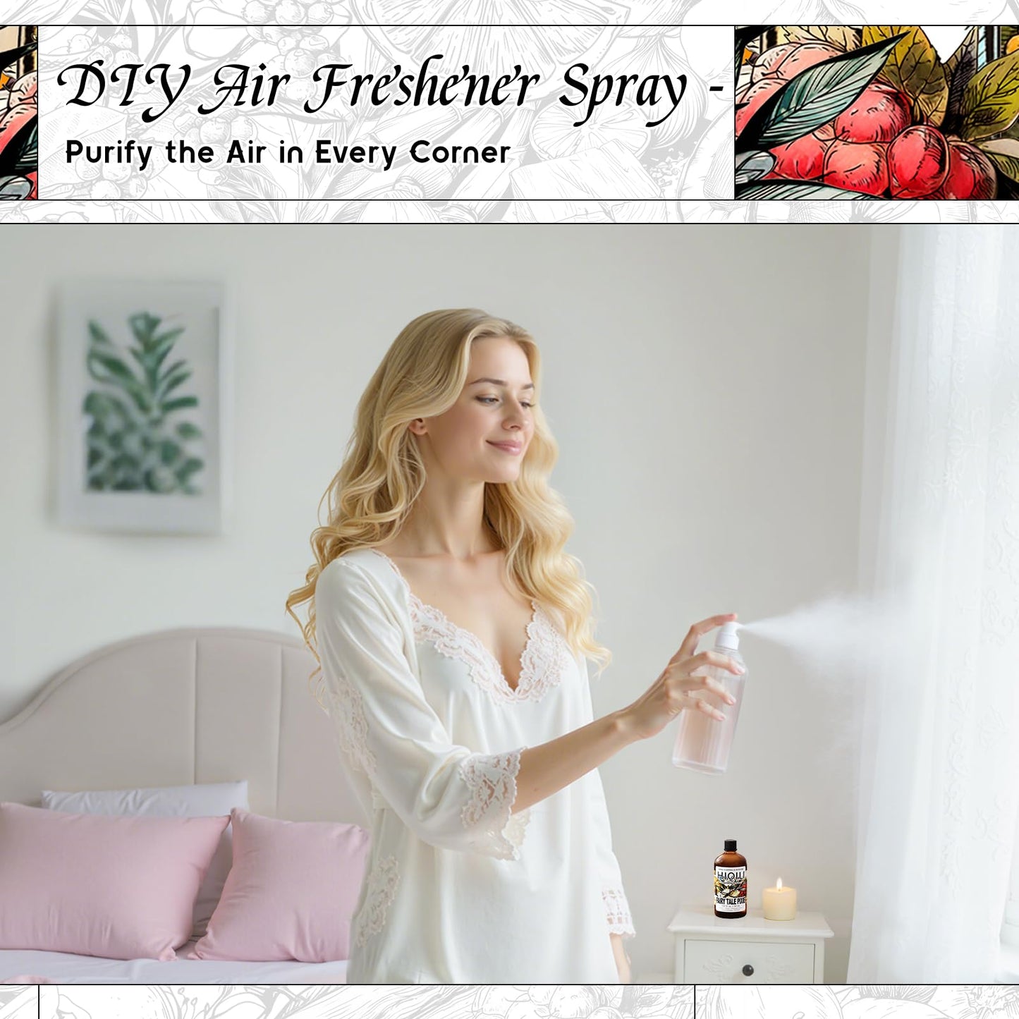 HIQILI Fairy Tale Pixie Fragrance Oil – Peach & Lemon, 5.07 Fl Oz