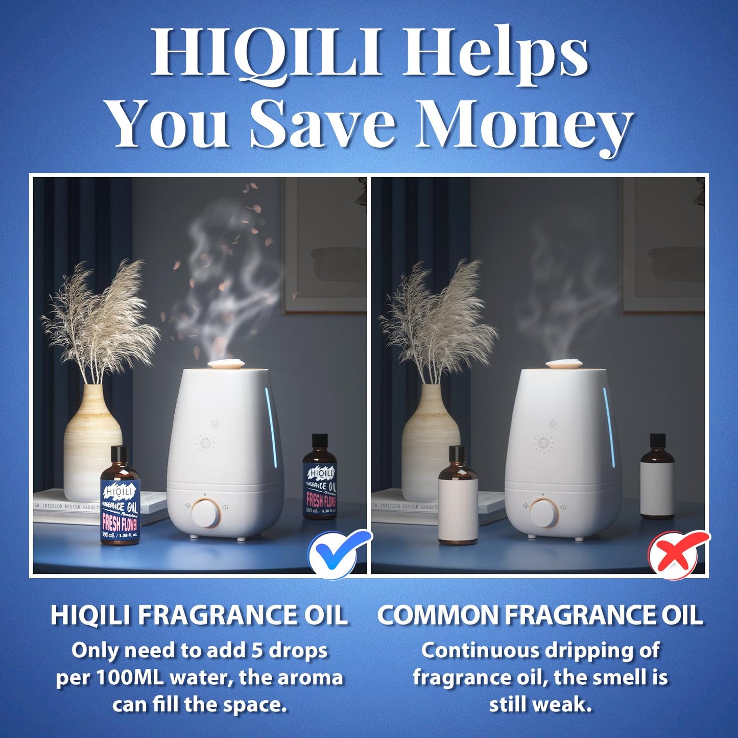 HIQILI Fresh Flower Essential Oil 100ml – Floral Fragrance for Diffusers & Candles
