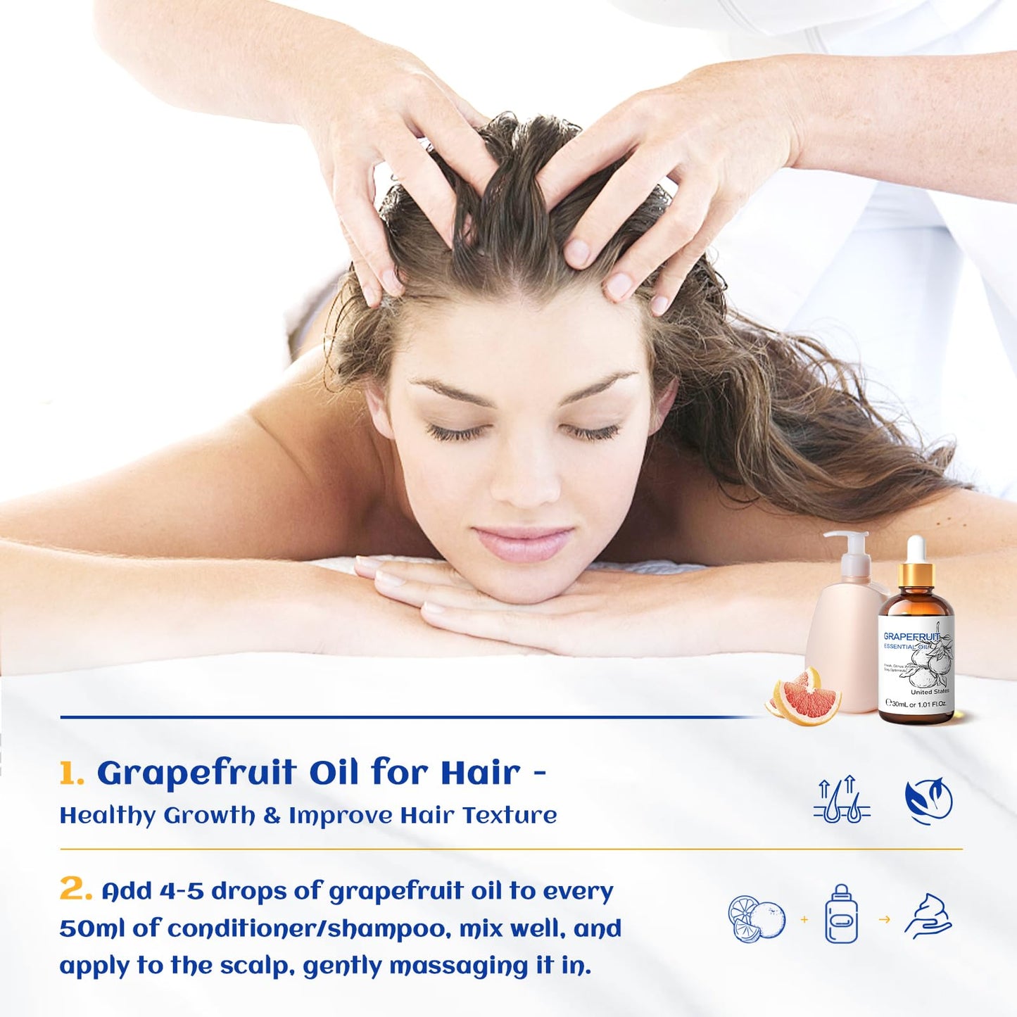 HIQILI Grapefruit Essential Oil 30 ml | Pure & Natural for Diffuser & Skin Care