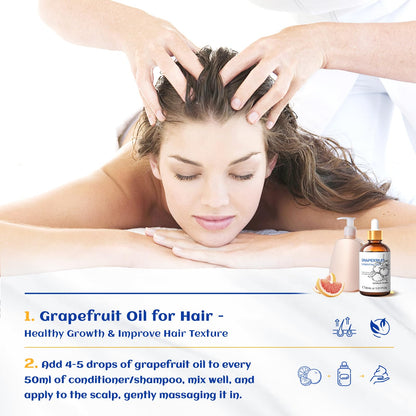 HIQILI Grapefruit Essential Oil 30 ml | Pure & Natural for Diffuser & Skin Care