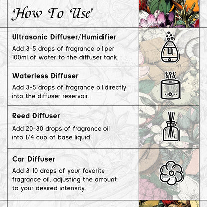 HIQILI for Her Diffuser Oil - Long-Lasting Scent (0.34 oz) | Reed Diffuser